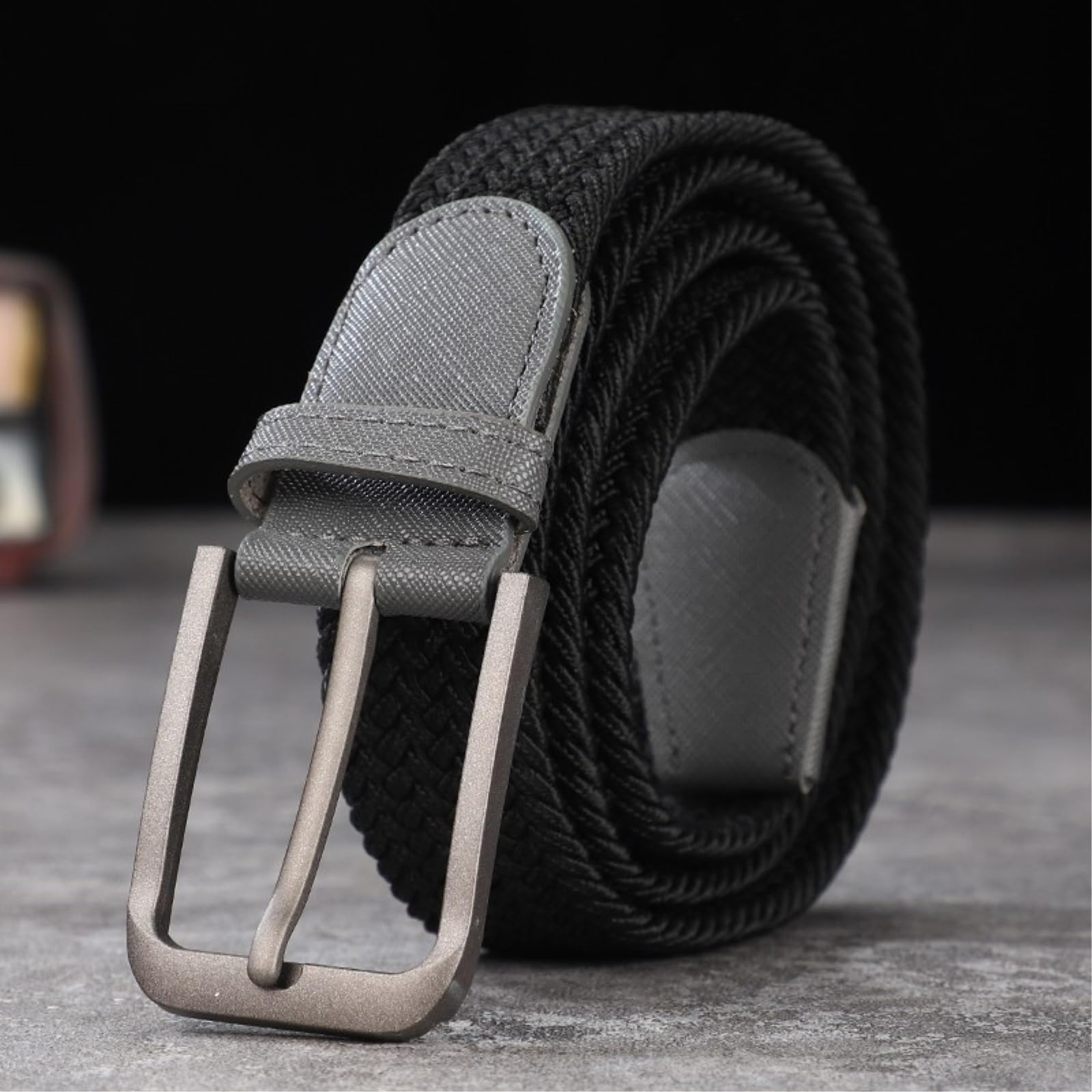 Ceinture Tissée Unisex Non Perforée, En Toile Élastique, Pour Femmes De Style Coréen