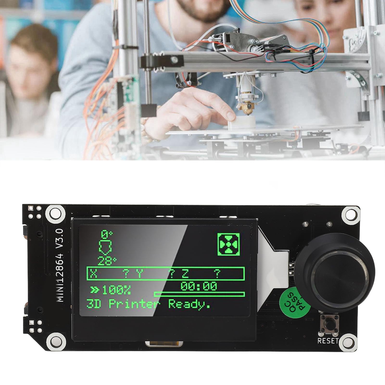 MKS Mini12864 V3.0 Carte de Contrôle d'affichage Graphique LCD Intelligent avec Rétroéclairage RVB pour Imprimantes 3D Compatible avec 2.0 et Klipper Firmware