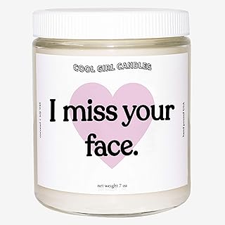 Cool Girl Candles | I Miss Your Face Coconut + Hibiscus Scented Candle | All Natural Coconut Soy Wax | The Best Strong Scented Candles for Home Fragrance | Clean Burning | Funny Gifts | 8.5 fl oz