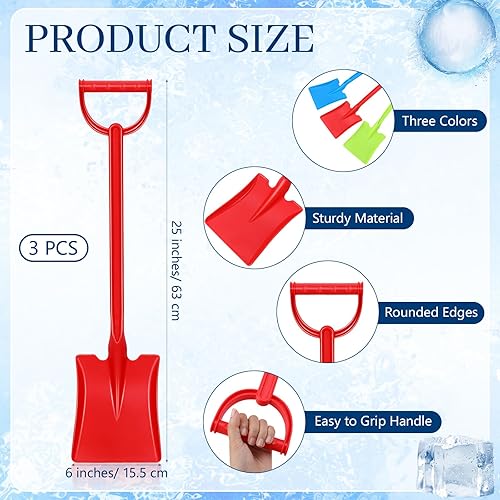 Miniatura 2 de Pala de playa para niños de 25 pulgadas, pala de plástico con cuchara y mango de plástico, caja de arena, juguetes de jardín, herramientas de playa