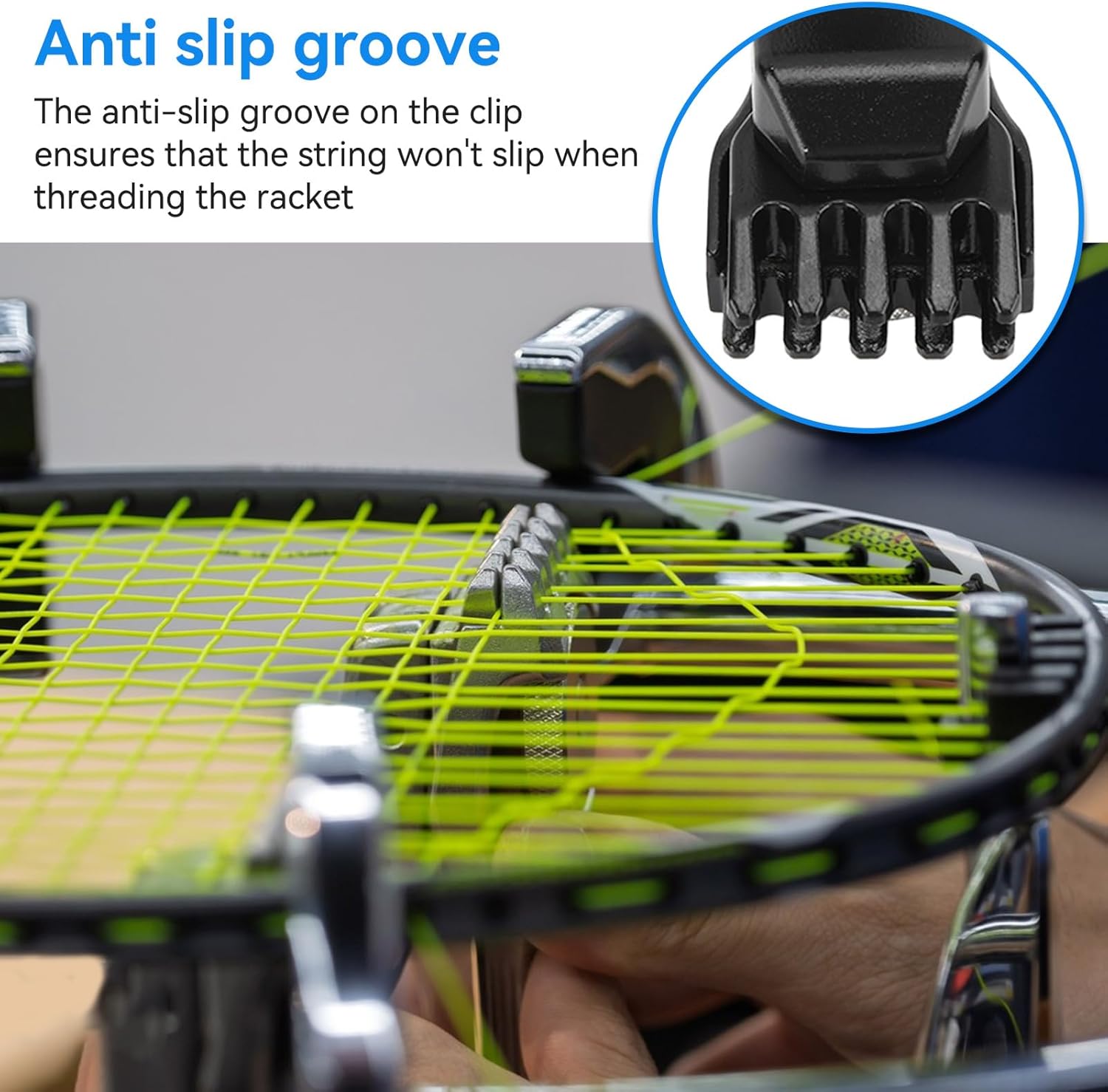 1 Pair Tennis Stringing Machine, Handheld Badminton Stringing Clamp Black Tennis Flying Pliers Racket Starting Clamp for Various Rackets