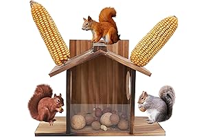 Wooden Squirrel Feeder for Outside Tree, Keeps Squirrels Cozy in the Winter