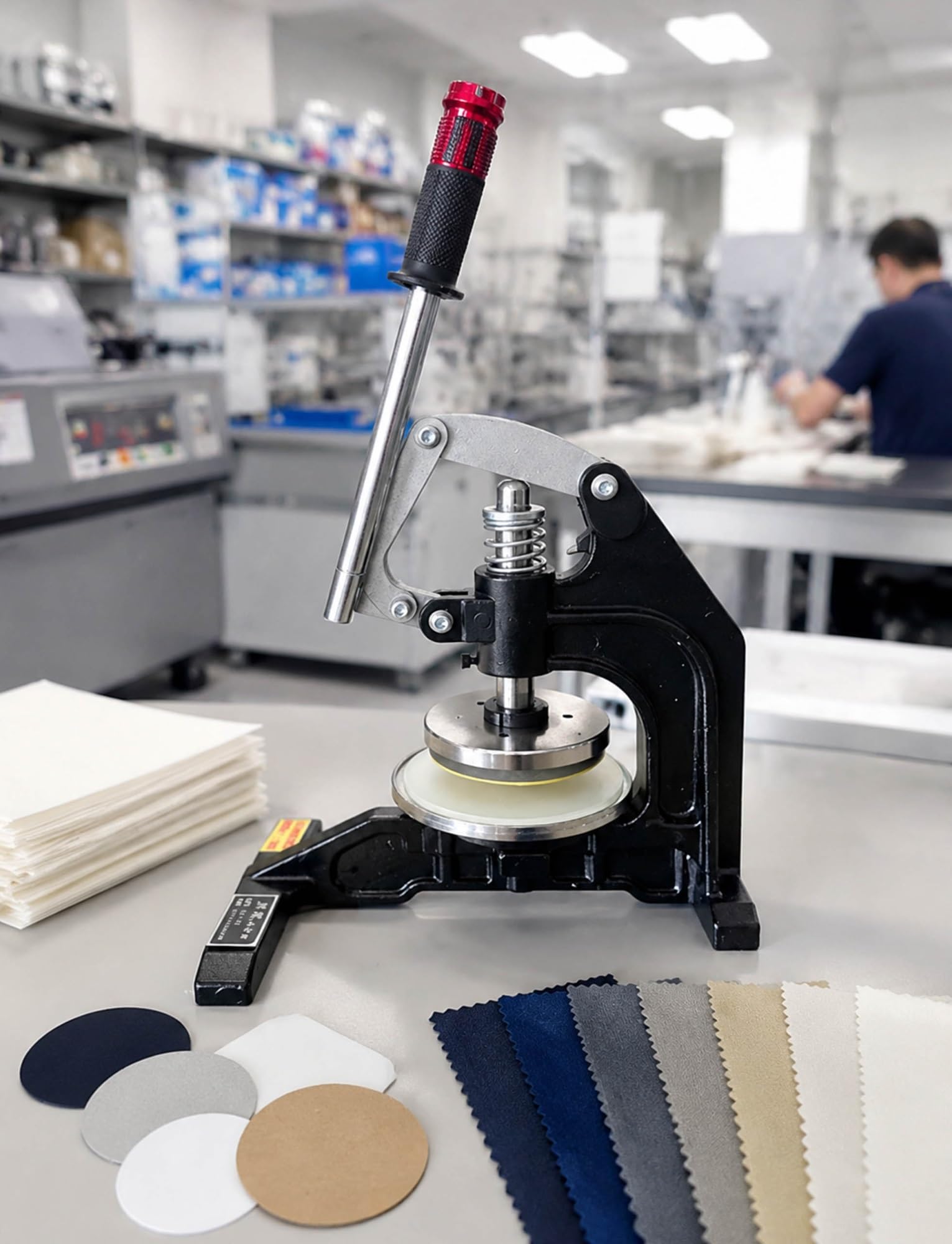 Taglierina rotonda a pressione manuale per tessuti, tappeti, carta e schiuma, campionatore circolare professionale, 100 cm² per un taglio preciso