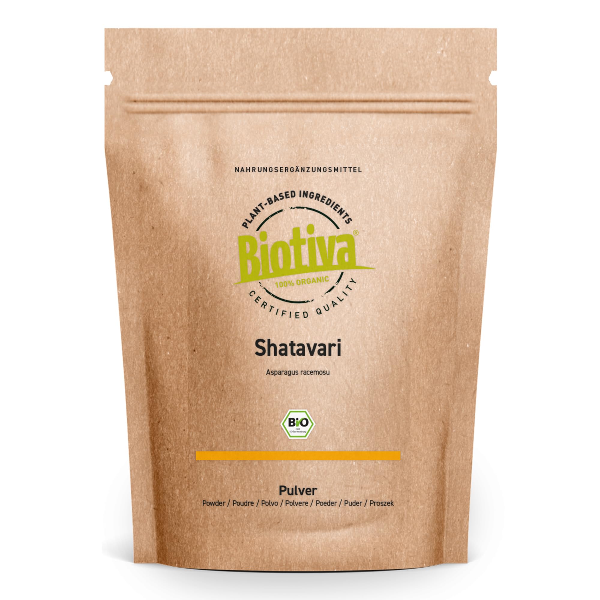 Shatavari poudre bio 500g (2x250g) - asperge indienne - Asparagus Racemosu - Ayurveda - conditionné et certifié en Allemagne- Biotiva
