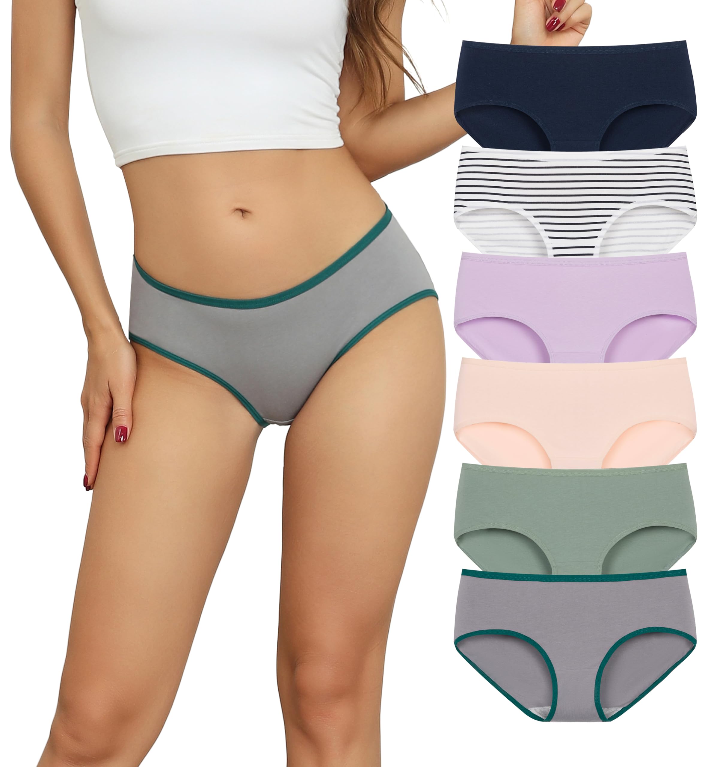 Cotton Hipster Panties for Women Mid Rise Underwear Full Coverage Soft Ladies Underwear Pack