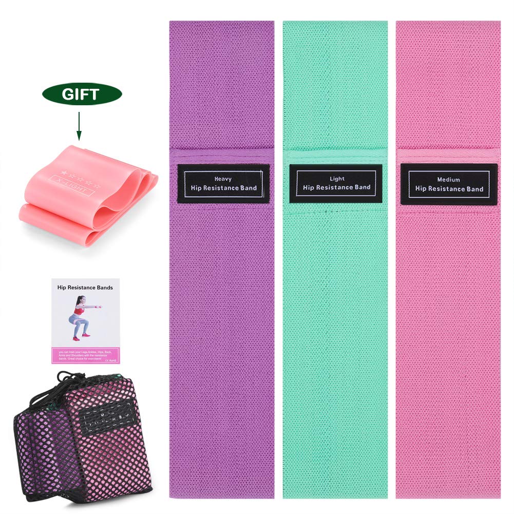 Yin Feng Booty Bands - Non Slip 3 Resistance Bands for Legs and Butt - Workout Bands Exercise Bands Glute Band for Women, 3 Pack