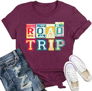 Womens Road Trip Shirt Vintage Getaway Outdoor Travel Highway Tee