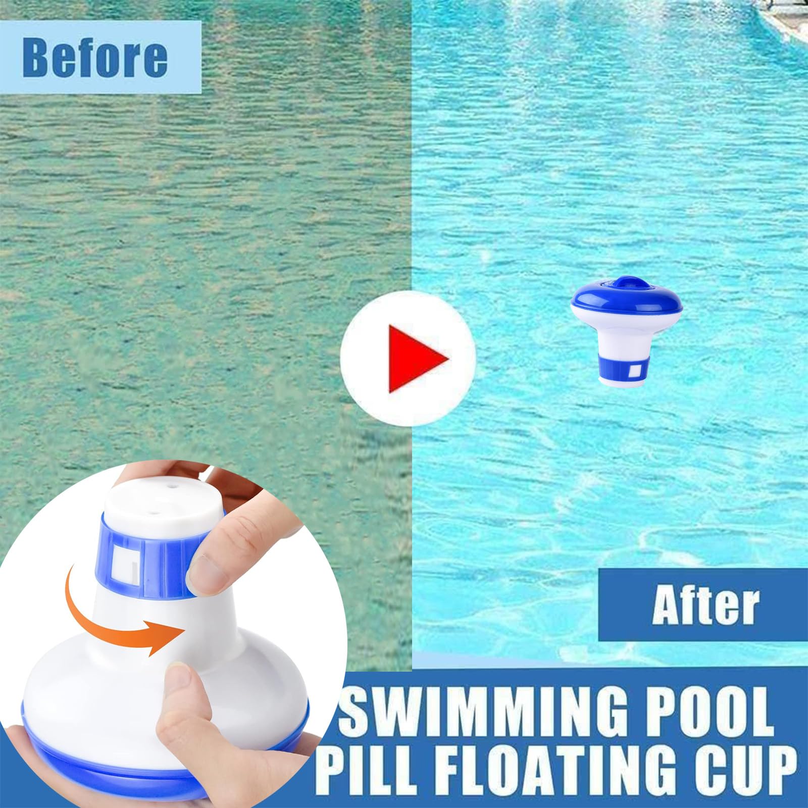 2 PCS Chlorine Dispenser, Hot Tub Accessories, Chlorine Dispenser for Hot Tub,Idea for Spa, Hot Tub &,Fountain, Inflatable & Above-Ground Pools, Hot Tub Floating Dispense - Image 3