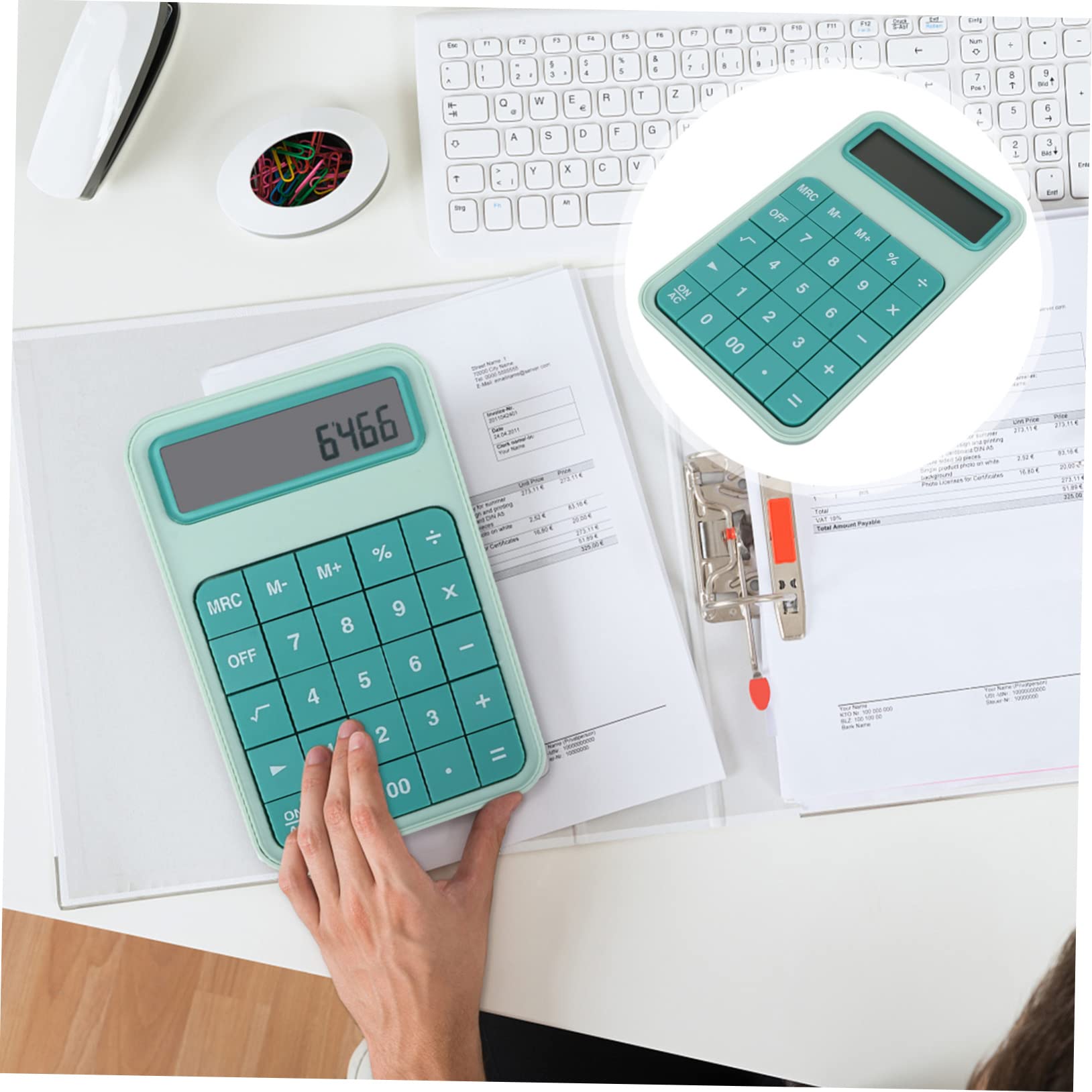 NUOBESTY Calculatrice Robuste Simple pour Bureau Portable Outil de Calcul Pratique avec Grand Écran