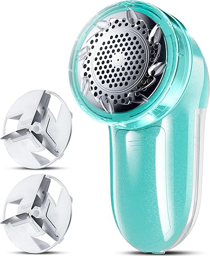 Miniatura 8 de Bymore - Afeitadora de tela, removedor de pelusas, desfuzzer de suéter para ropa y muebles, adaptador de CA o removedor de pelusa a pilas (rojo