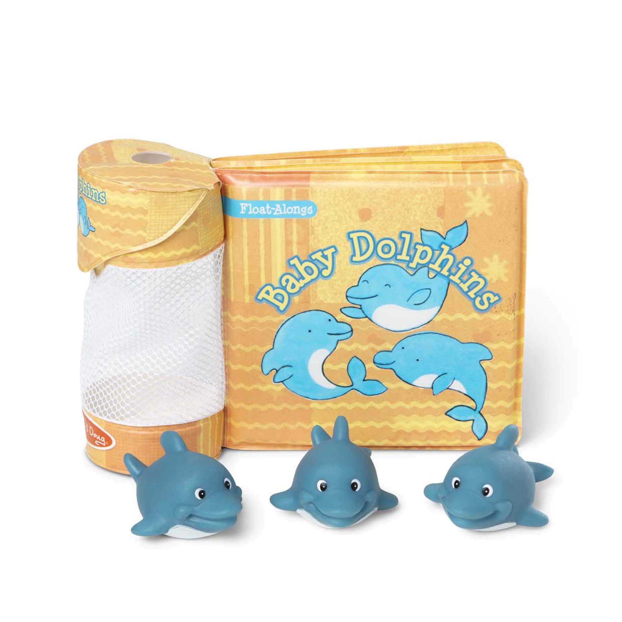 Melissa & Doug Children'S Book - Float-Alongs: Baby Dolphins (Bath Book + 3 Floating Dolphin Toys)