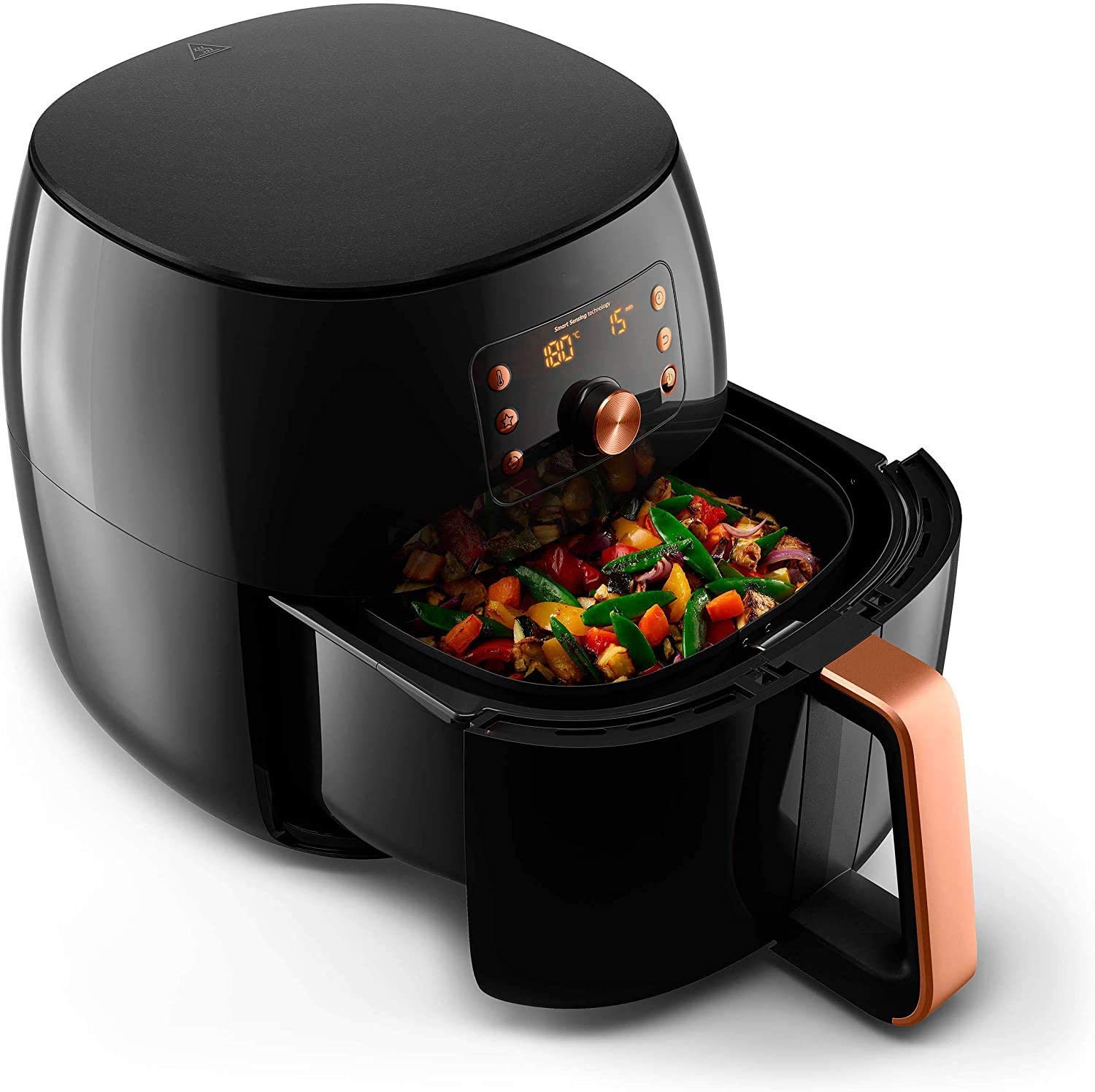 Friggitrice ad aria Home Smart XXL, utilizzata per friggere/cuocere/grigliare/cuocere/riscaldare, con tecnologia di sgrassaggio e trattamento rapido dell'aria, capacità 1,4 kg, nera interesting