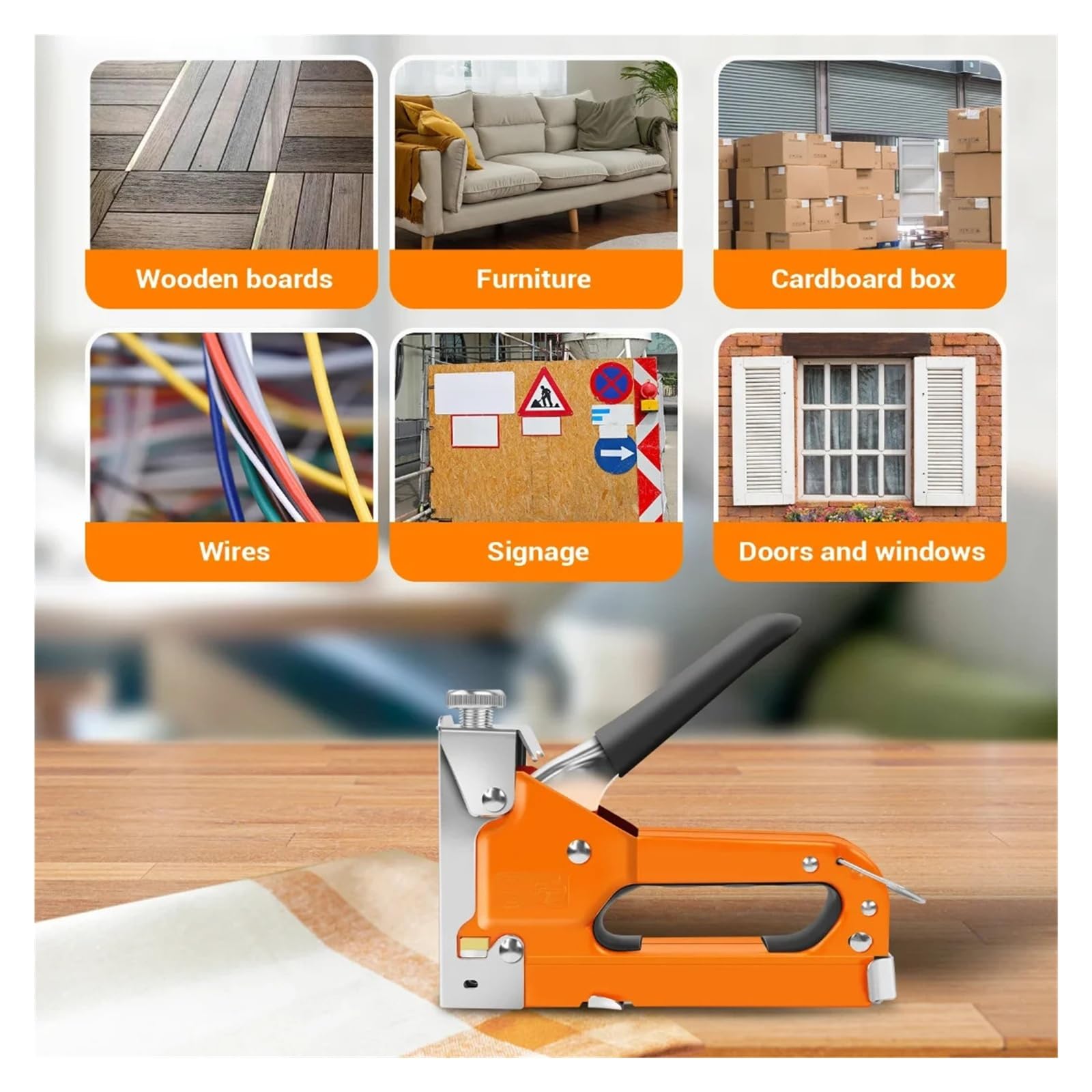 Graffettatrice Per Legno Graffatrice for carichi pesanti 3 in 1 Tappezzeria | Pistola for chiodi in acciaio for punti metallici for tappezzeria con 3000 punti metallici