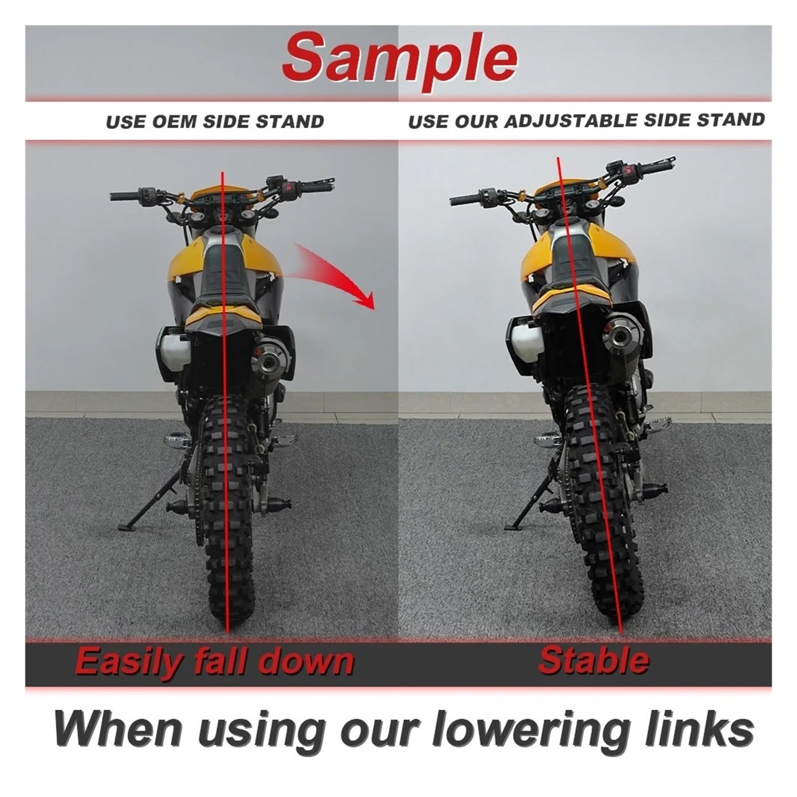 Caballete Lateral Moto Para Suzuki DR650 DR 650 Enlaces Descenso