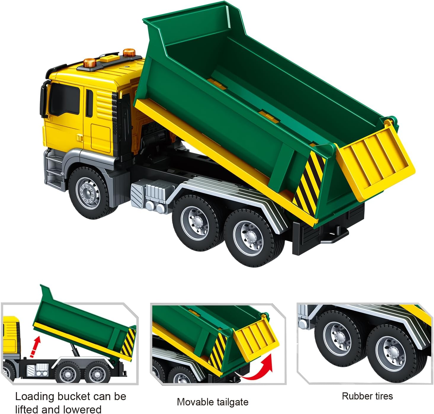 Dump Truck Toy for 3 4 5 6 7 Years Old Boy, Truck Toy with Inertial Function Sound and Light, Kids Toddlers Birthday Gifts for Boys & Girls