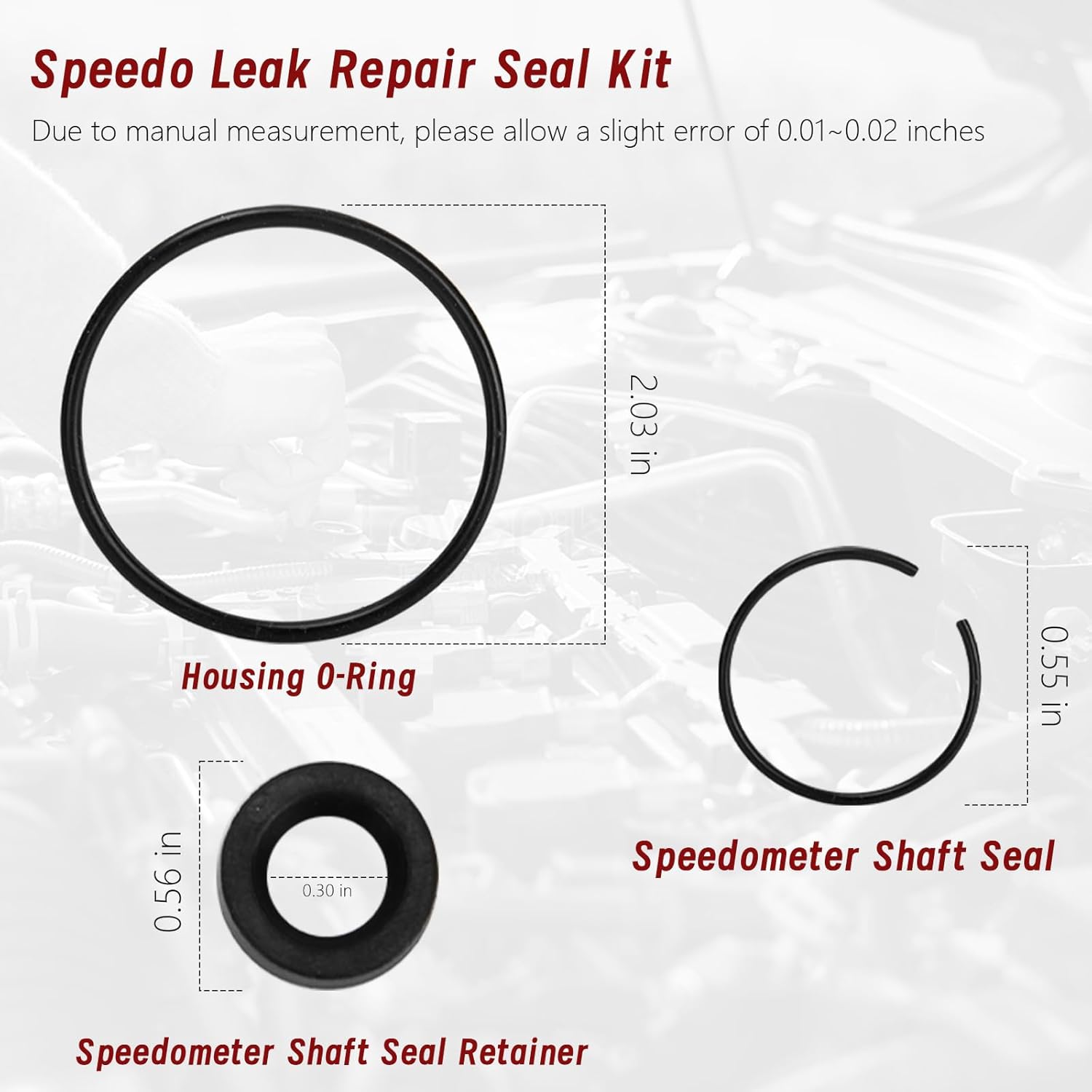 Speedo Leak Repair Seal Kit Fit for TH375 TH475 Transmission Speedometer Turbo 400, Premium Speedo Leak Stop Seal Stops Transmission Fluid Leaks and Ensures Accurate Speedometer Function