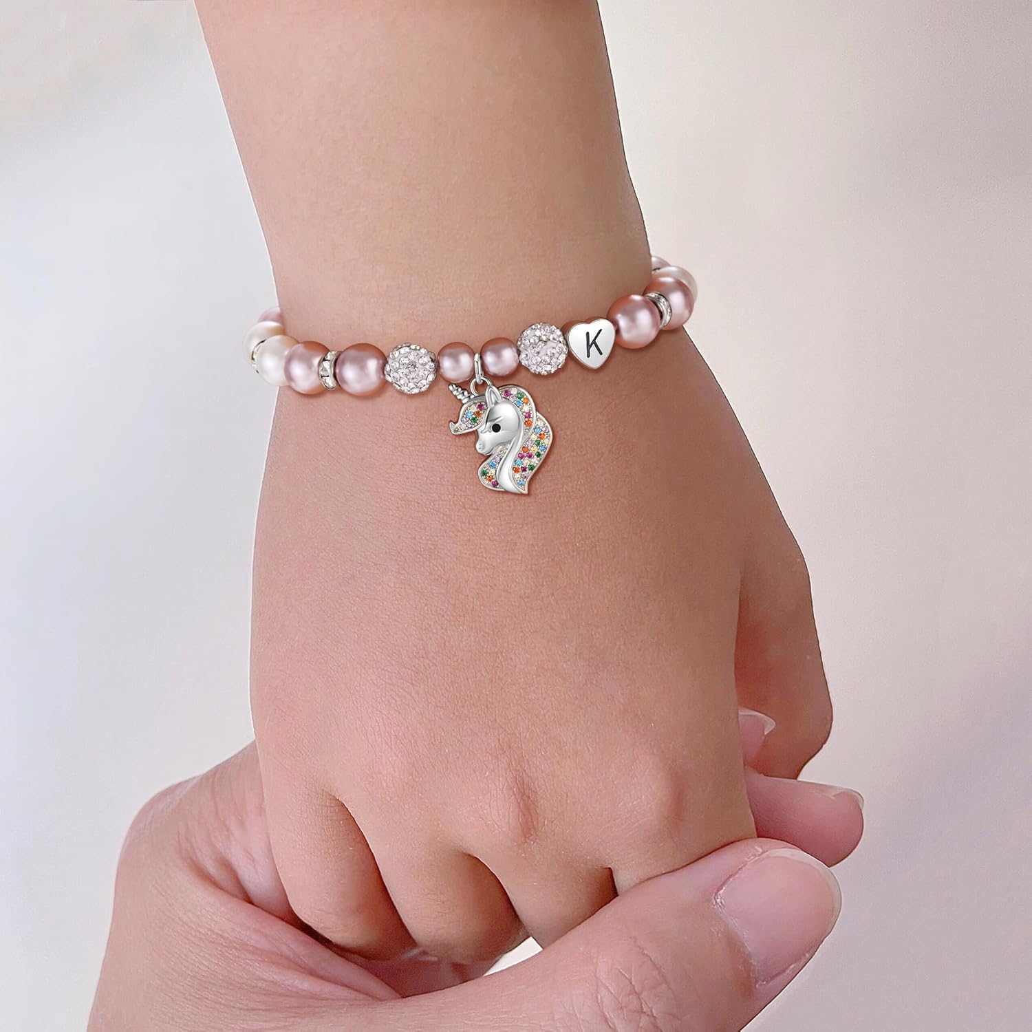 C-leen Valentines Day Gifts for Kids Teen Girls,Unicorn Heart Initial Bracelets for Girls Teen Girl Gifts Trendy Stuff Birthday Valentines Day Gift for Women Teens Kids - Image 2