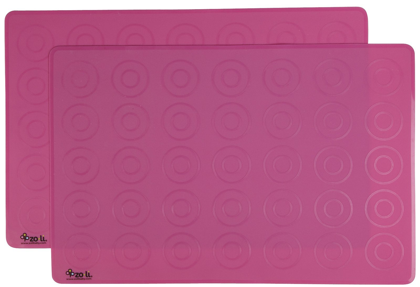 Zoli Baby Matties Silicone Travel Mats - Pink - 2 ct