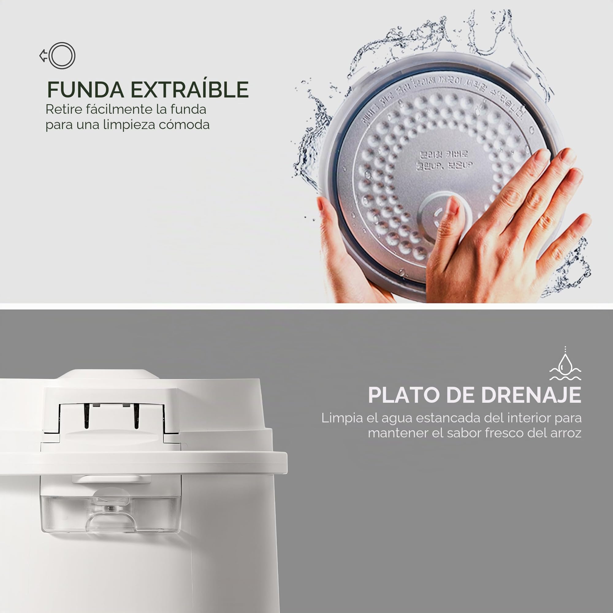 CUCKOO CR-1095 - Arrocera básica y calentador de 10 tazas (sin cocinar) / 20 tazas (cocidas) con olla interior antiadherente, prensa de interruptor (blanco)