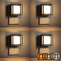 Vista 9 de DORESshop Luces nocturnas LED enchufables a la pared, 4 paquetes de luz nocturna plegable, portátil, regulable, con sensor de atardecer a amanecer