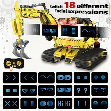 5 in 1 STEM Robot Building Kit, Programmable RC Truck Set, APP & Remote Control with LED Display, Engineering Technic Educational Construction Toy Gift for Kids Ages 8-14 Boys (660 PCS)