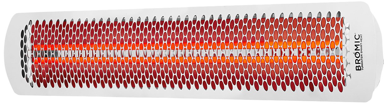 Bromic Heating Tungsten Smart-Heat 56-Inch 6000W Dual Element 240V Electric Infrared Patio Heater - White