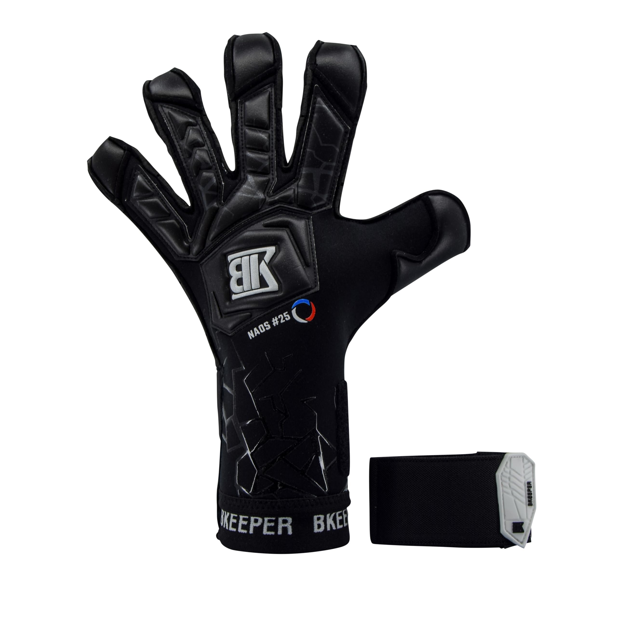 Gants de Gardien NAOS #25, Noir, Coupe Hybride, pour Adultes, Mousse Contact