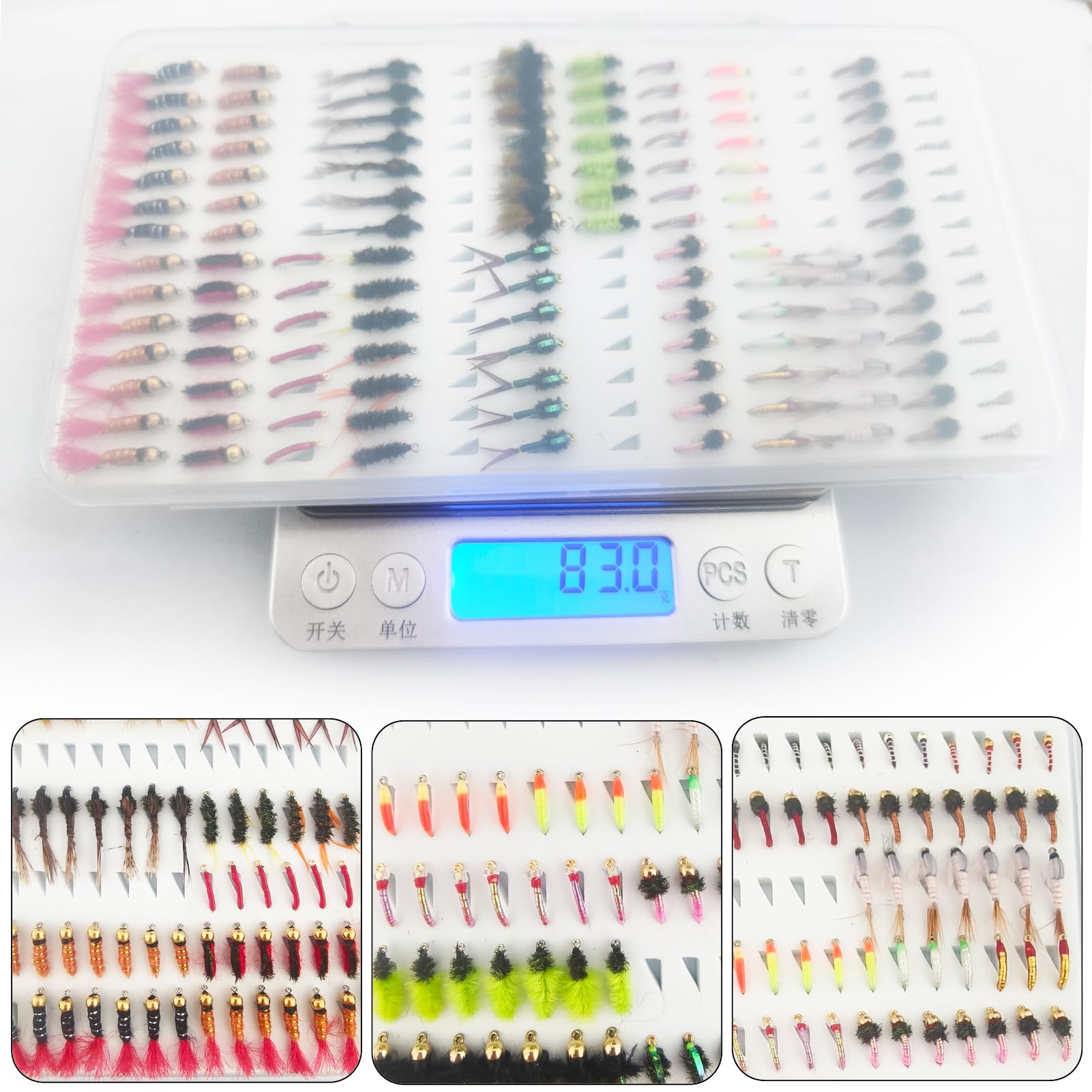Fliegenfischen Fliegen Set, 134Stk Forellenköder mit Fliegenbox, Trockene Nasse Fliegen Fishing Lures, Nymphen, Streamers, Popper