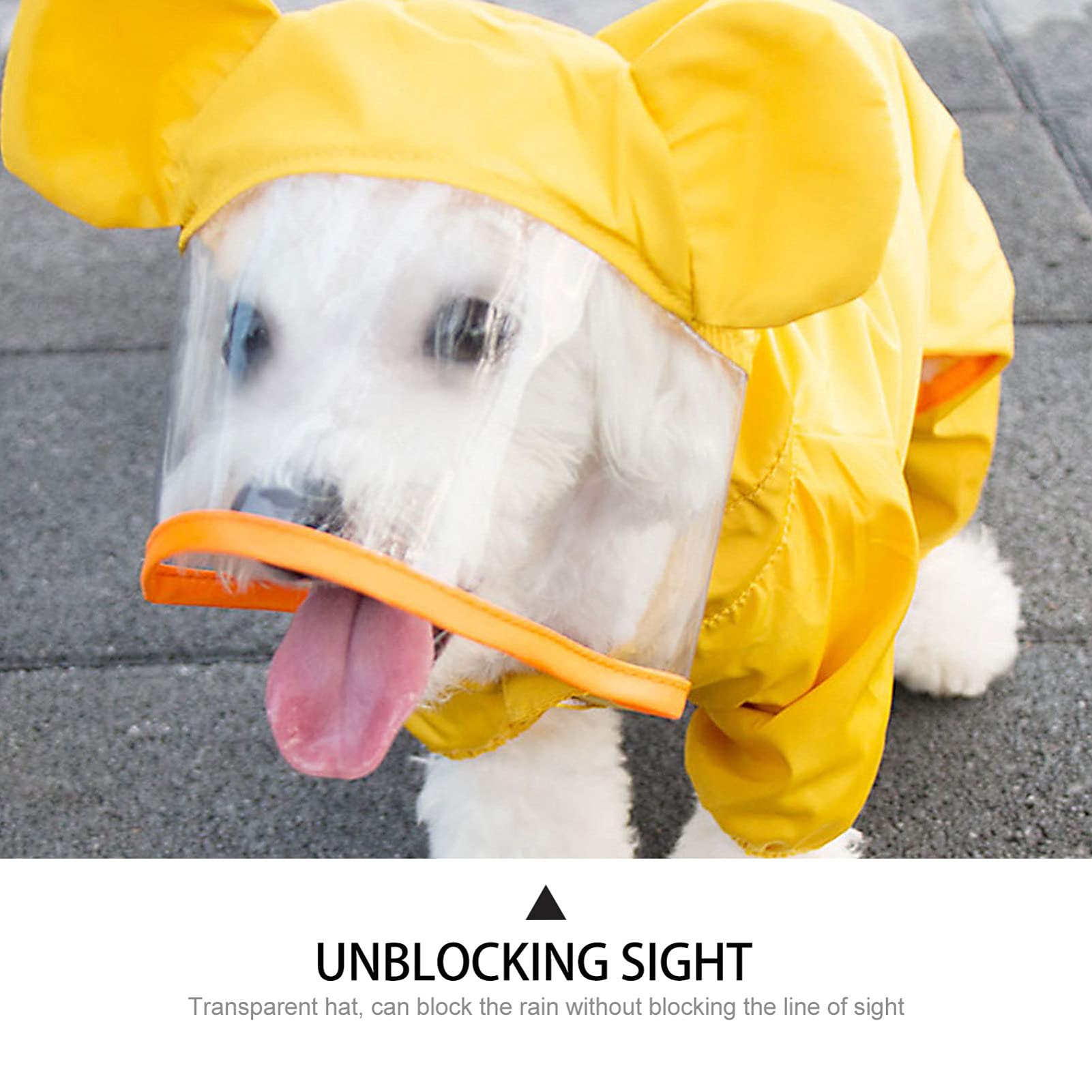 Zerodeko 3pièces Manteau De Pluie pour Chien Étanche à Capuche Design Abeille Vêtement Stylé pour Petits Et Moyens Chiens pour Jours De Pluie
