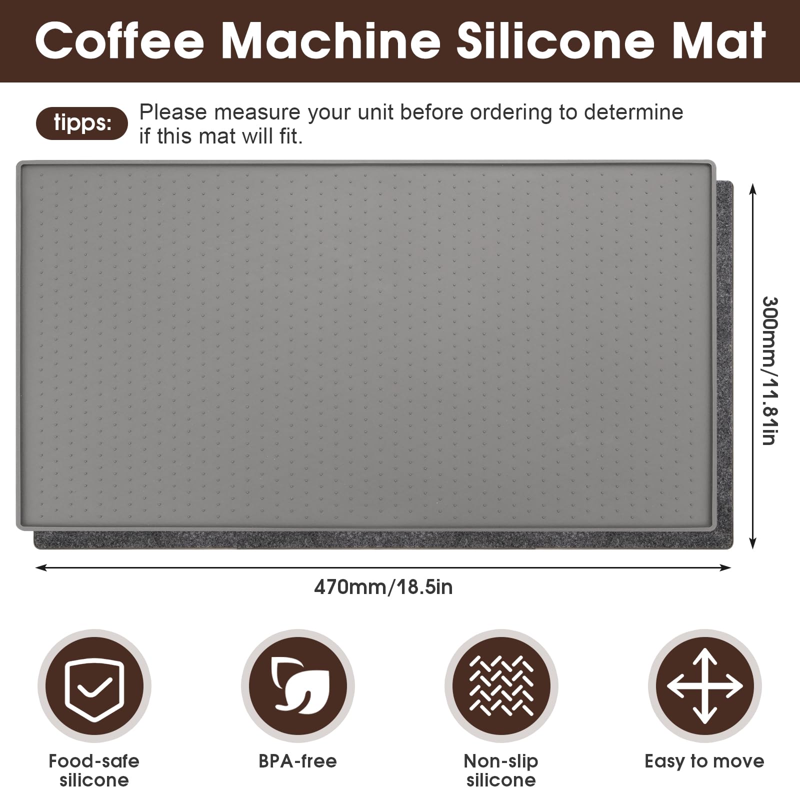 Tappetino per pressare il caffè in silicone con angolo (modello piccolo