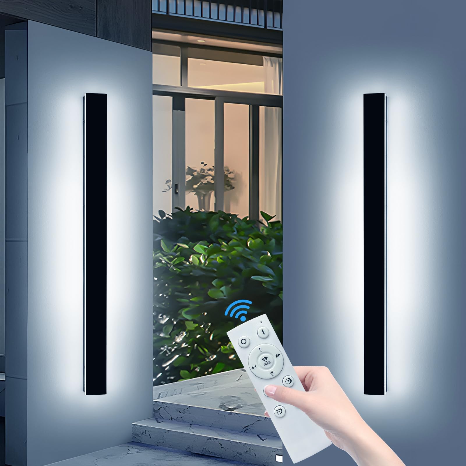 2 Pack 57inch Outdoor Wall Light, Dimmable, IP65 Waterproof