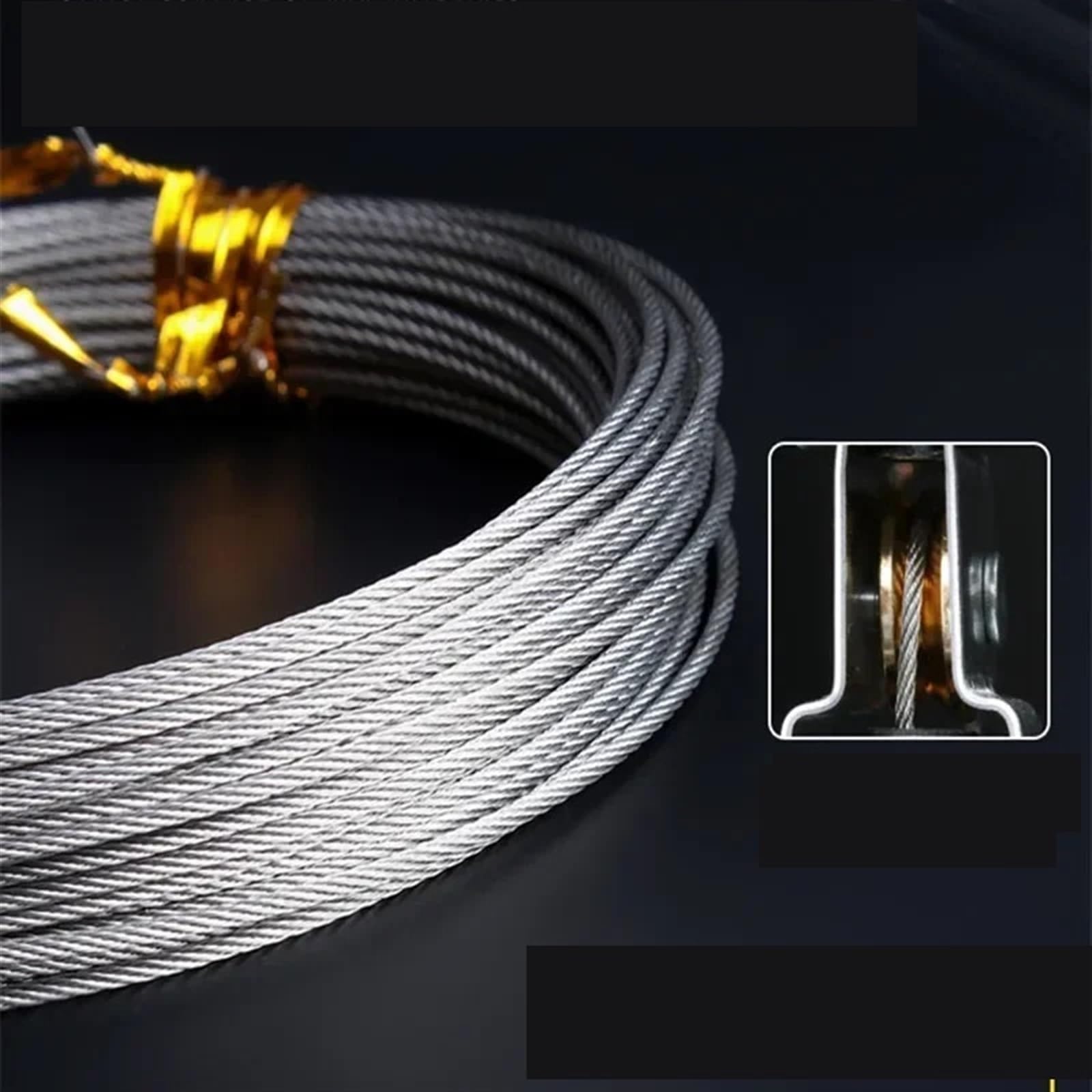 50M/100M 304 Fune in Acciaio Inox Morbido Cavo di Sollevamento Pesca 7 * 7 Stendibiancheria 1mm/ 1.5mm/2mm Filo Metallico(100m,Diameter 1.5mm)