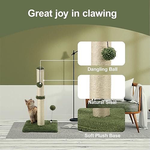 Miniatura 2 de MECOOL - Post Premium Basics - Poste para rascar para gatos de 22 pulgadas de alto, de sisal, con pelota colgante, para gatitos o gatos más