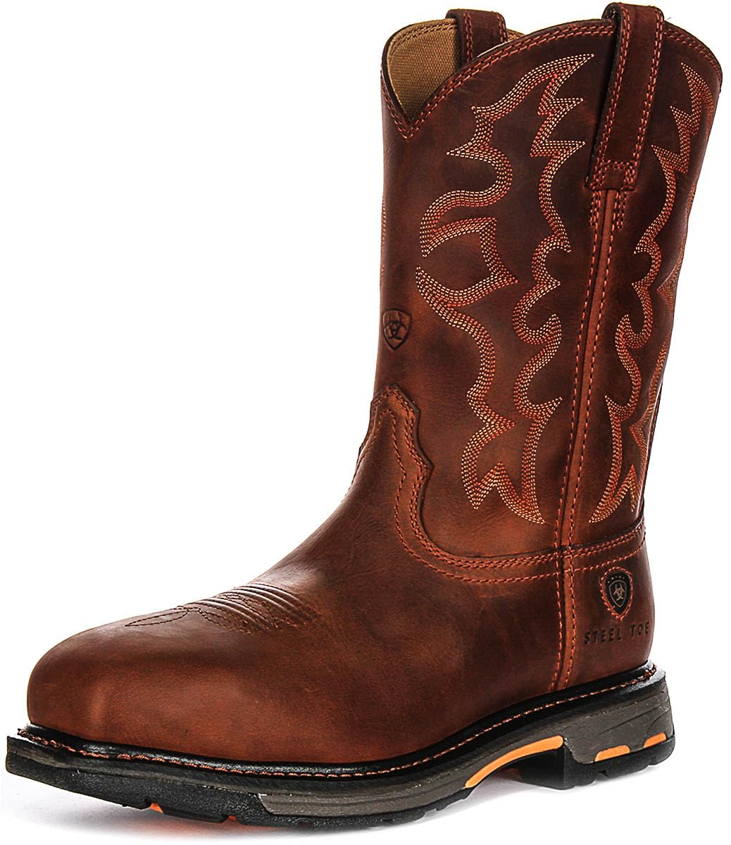 Ariat Workhog Toast - Botas Chelsea de trabajo con punta cuadrada ancha para hombre