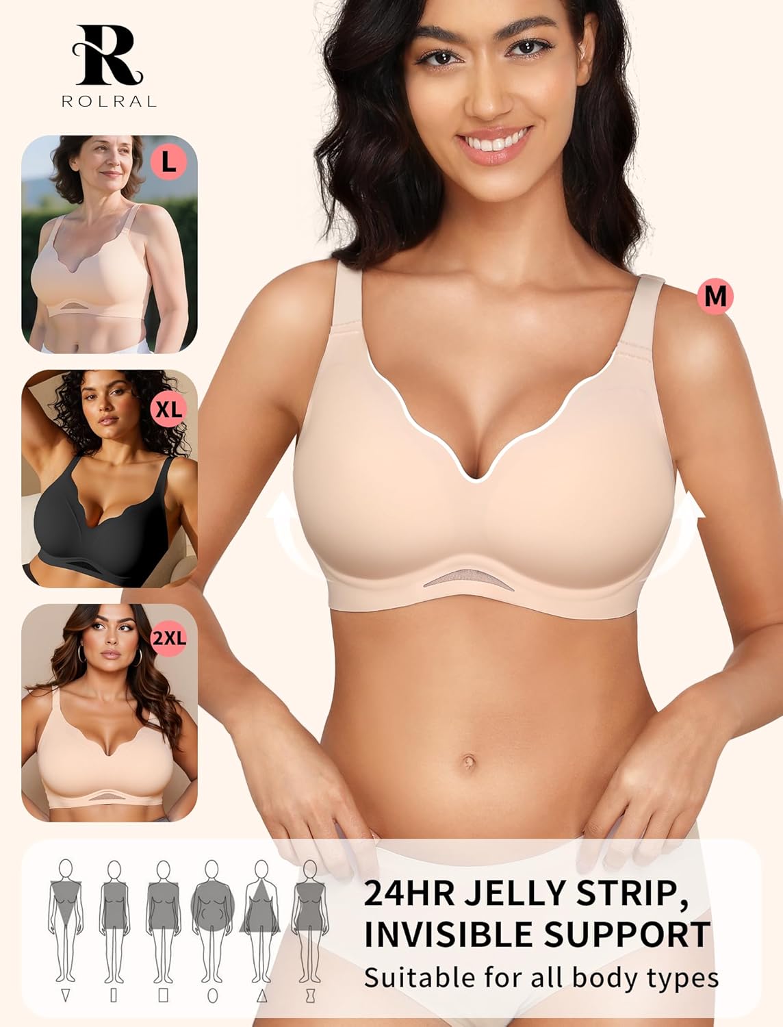 Cooling Seamless Bra Wireless for Women, No Underwire Comfort for Summer Sports Bra Light Support, No Underwire Comfort for Yoga Lounge and SLE Nude - Image 7