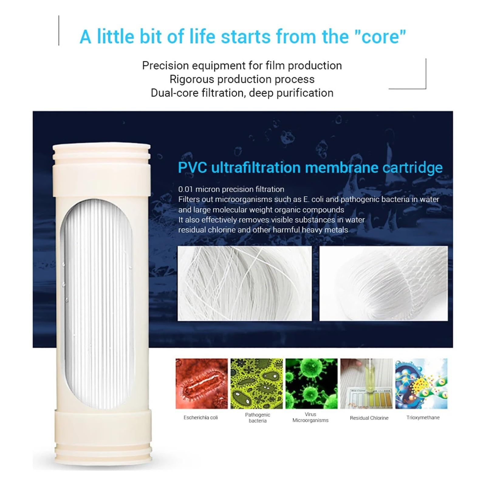 Sistema de Filtro Agua Acero Inoxidable 304, purificador ultrafiltración PVDF, for Uso Comercial, doméstico, 600-3000 l con Alta tasa de filtración(600L)