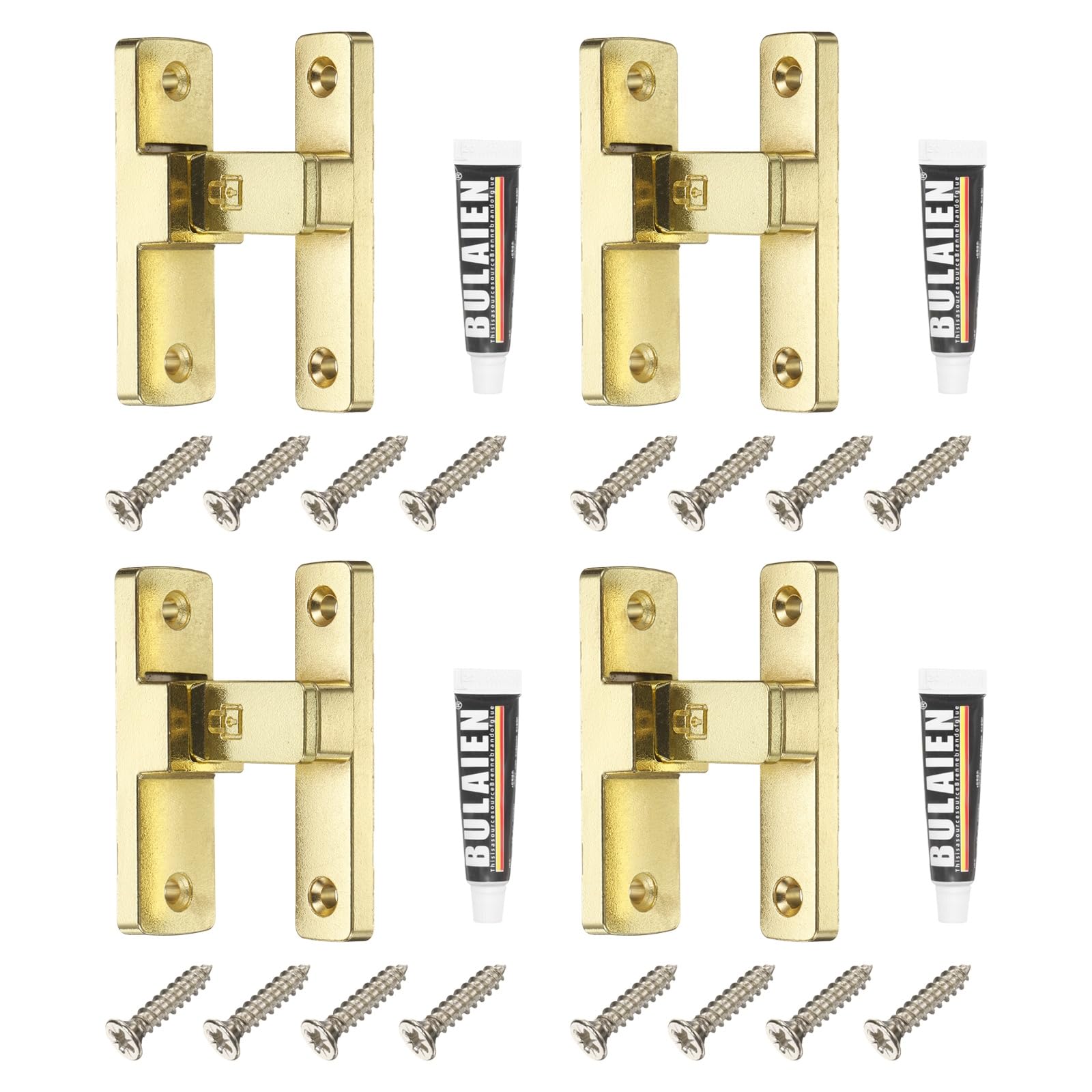 Verrous robustes or QUARKZMAN pour clôture de jardin et porte de garage en bois