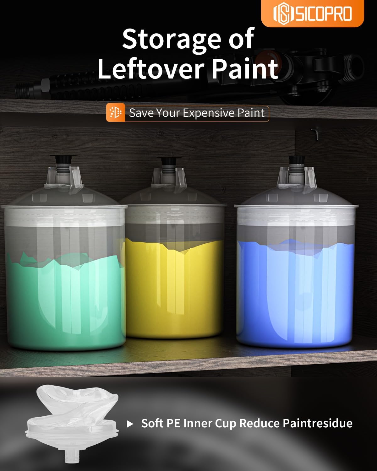 Disposable Paint Cups, 50 Sets Cups and Liners 22 Ounces 650ml, Automotive Paint Mixing Cup with Filters Lids