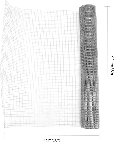 Miniatura 9 de Paño de hardware de 14 de pulgada, 36 pulgadas x 50 pies, calibre 23, cercado de alambre galvanizado cuadrado, aberturas de malla galvanizada, valla
