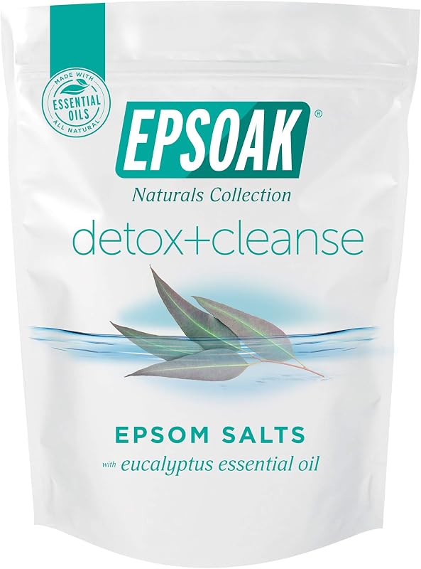 Epsom Salt 2 lb. USP Magnesium Sulfate with Detox + Cleanse Scent Resealable Epsom Salt Bag, Made in The USA, Cruelty-Free Certified