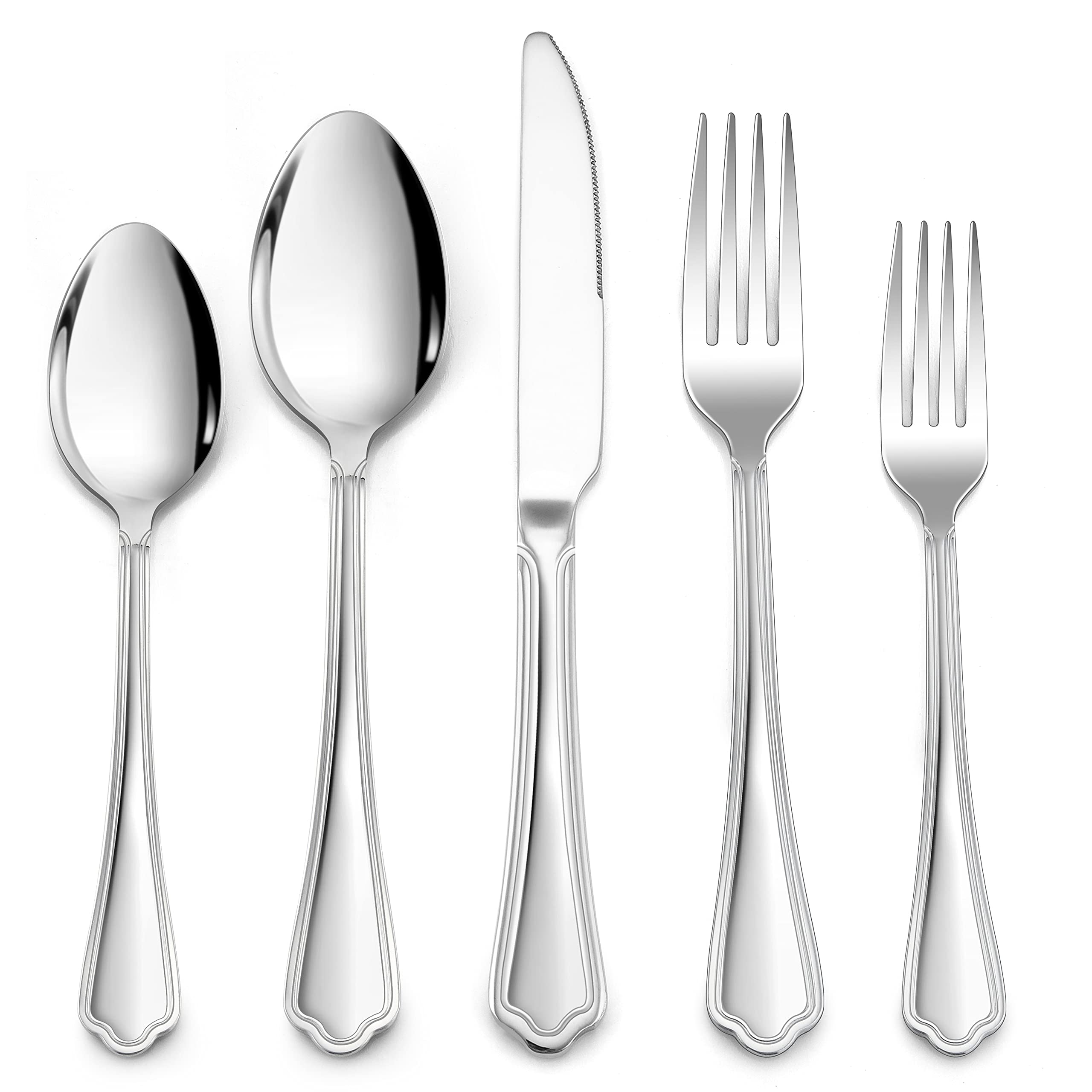 LIANYU 30-Piece 18/10 Flatware Set for 6, Stainless Steel Fancy Silverware — Amazon image 11