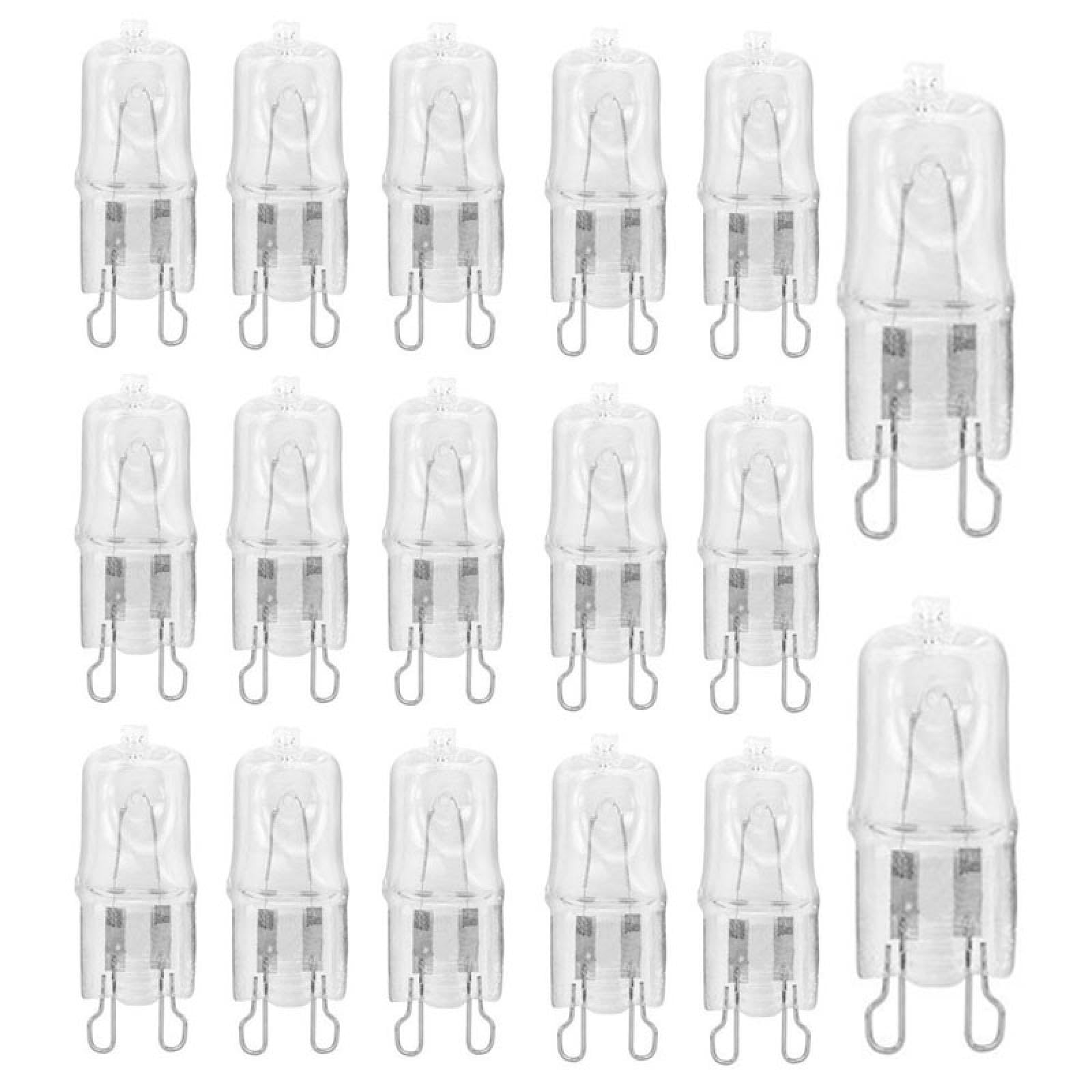 UGEFKMQ G9 Halogen Light Bulbs 230V 40W Capsule Lamp T4 Bi-Pin Warm White Dimmable 20Pc