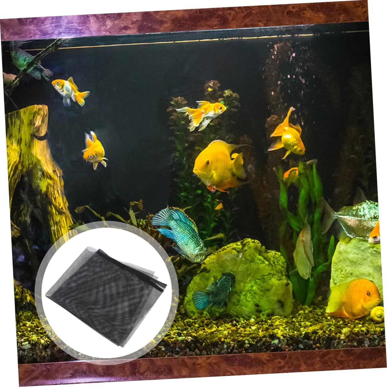 Aquarium Mesh Screen Covers Jump Net Lid for Betta Fish Versatile Fish Tank Netting Easy Installation Ventilated Design for Secure Aquatic Environments