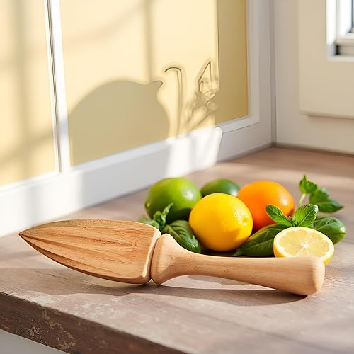Miniatura 7 de Exprimidor de cítricos de madera, escariador manual de naranja limón con agarre ergonómico, herramienta exprimidora de frutas duradera para uso en