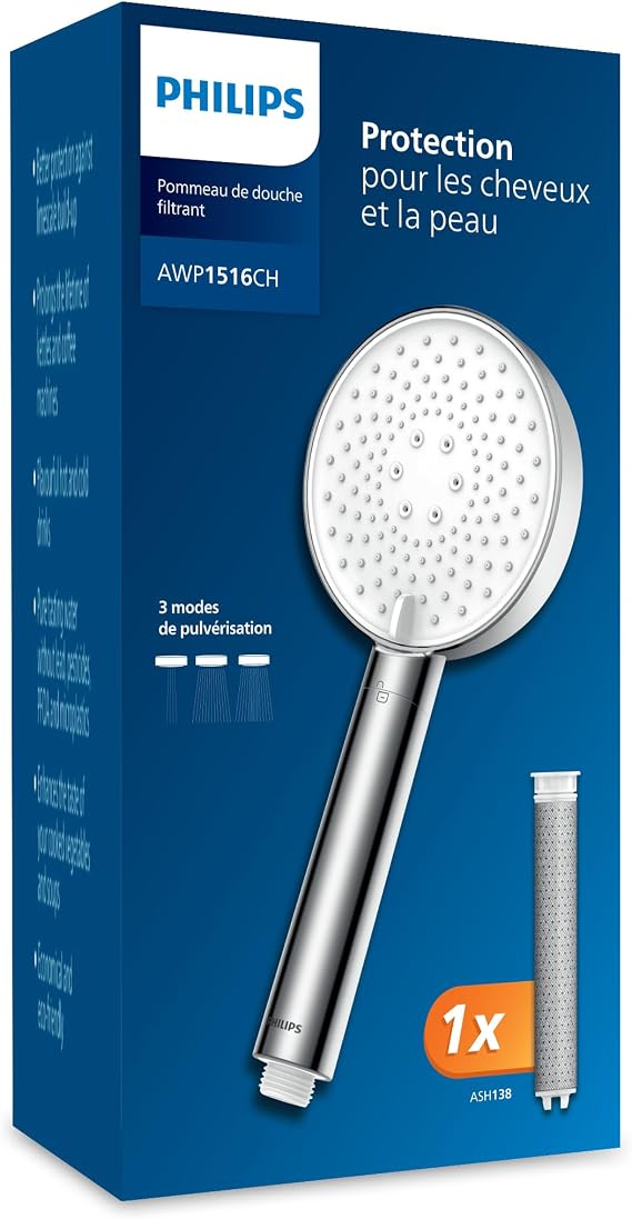 PHILIPS Pommeau de Douche Purifiant Anti-Chlore à 3 Modes