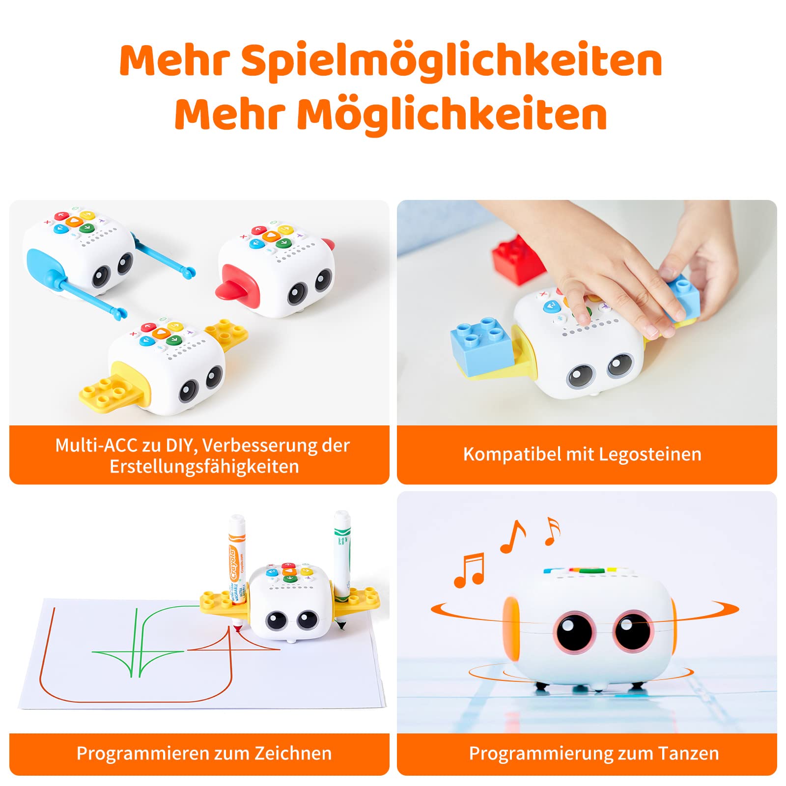 Programmierbar Roboter Kinder ab 3-5 jahre, MatataStudio Tale-Bot Pro Programmierbarer Roboter Spielzeug Bausatz für Kleinkind Frühes Programmieren Lernen STEM Interaktive Elektronische Roboters ab 3+