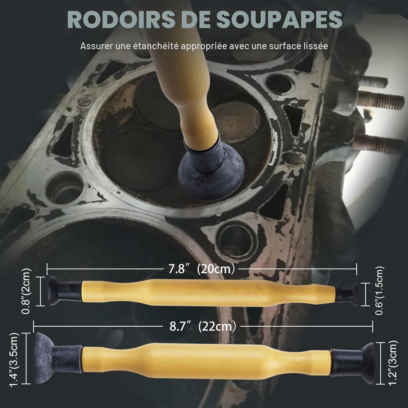 FreeTec Kit de Leve Soupape,12 Pièces Compresseur Ressort Soupape avec Solide C Pince et Rodoir de Soupape, 16-30mm Compresseur de Ressort de Soupape Demonte Soupape pour Auto Moto Voiture