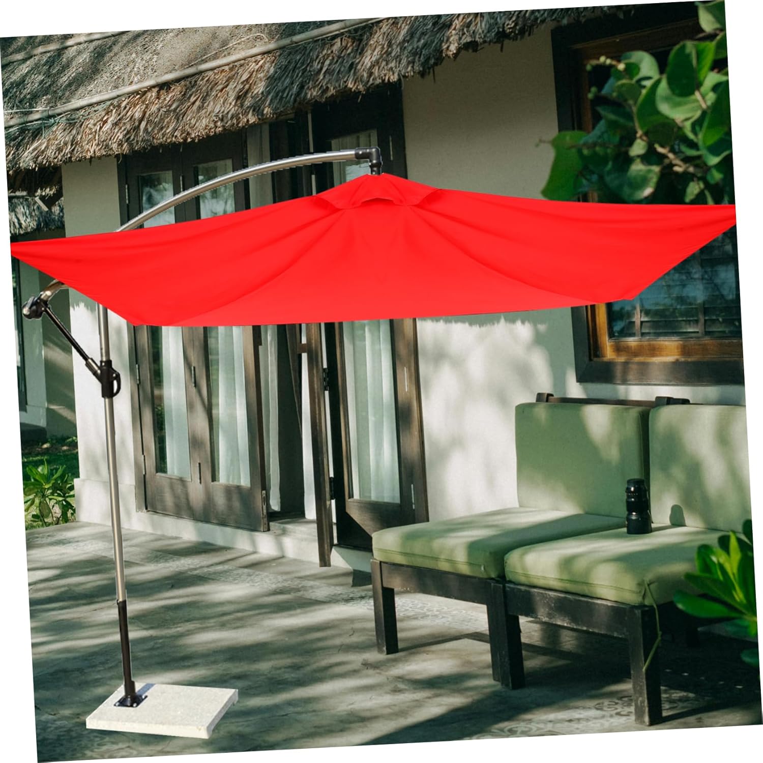 Outdoor Parasol Patio Umbrella Replacement Canopy Garden Umbrella Cloth Wind Proof Canopy Market