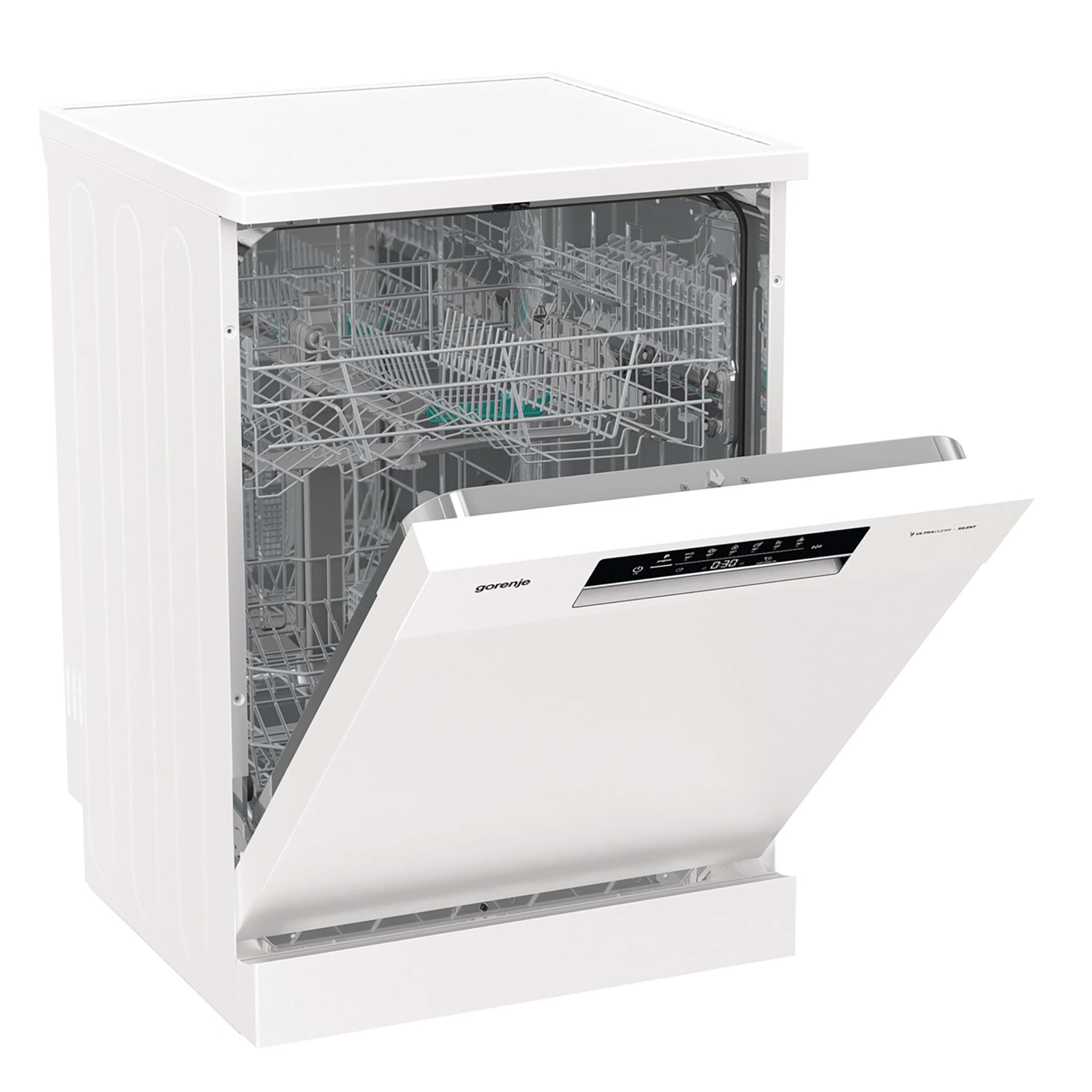 Gorenje GS642E90W Freistehender Geschirrspüler, 60 cm, 13 Maßgedecke, Total AquaStop, vollständiger Überlaufschutz, Hygiene Programm, SpeedWash Funktion, Selbstreinigung, UltraClean Besteckkorb