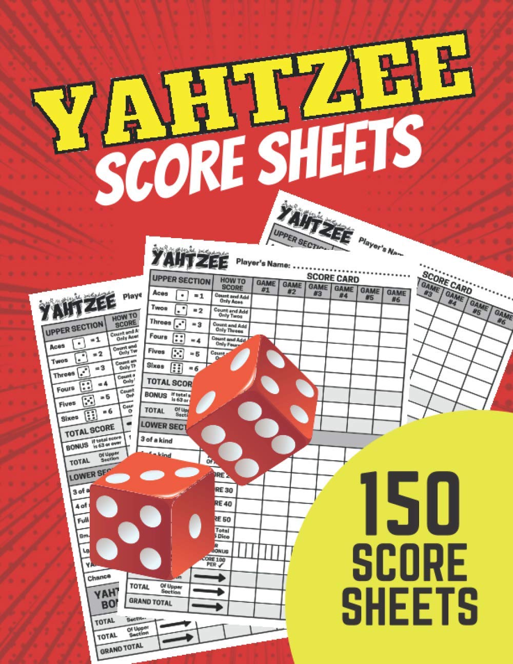 Buy Yahtzee Score Sheets 150 Sheets For Scorekeeping Yahtzee Score